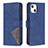 Custodia Portafoglio In Pelle Fantasia Modello Cover con Supporto L06 per Apple iPhone 14 Plus Blu