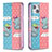 Custodia Portafoglio In Pelle Fantasia Modello Cover con Supporto per Apple iPhone 13 Mini Rosa