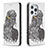 Custodia Portafoglio In Pelle Fantasia Modello Cover con Supporto per Apple iPhone 14 Pro Max Grigio