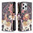 Custodia Portafoglio In Pelle Fantasia Modello Cover con Supporto per Apple iPhone 14 Pro Multicolore