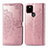 Custodia Portafoglio In Pelle Fantasia Modello Cover con Supporto per Google Pixel 5 Oro Rosa