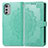 Custodia Portafoglio In Pelle Fantasia Modello Cover con Supporto per Motorola Moto E32 Verde