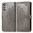 Custodia Portafoglio In Pelle Fantasia Modello Cover con Supporto per Motorola Moto E32s Grigio