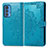 Custodia Portafoglio In Pelle Fantasia Modello Cover con Supporto per Motorola Moto Edge 20 Pro 5G Blu