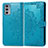 Custodia Portafoglio In Pelle Fantasia Modello Cover con Supporto per Motorola Moto Edge Lite 5G Blu