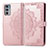 Custodia Portafoglio In Pelle Fantasia Modello Cover con Supporto per Motorola Moto Edge Lite 5G Oro Rosa