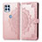 Custodia Portafoglio In Pelle Fantasia Modello Cover con Supporto per Motorola Moto G100 5G Oro Rosa