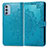 Custodia Portafoglio In Pelle Fantasia Modello Cover con Supporto per Motorola Moto G51 5G Blu