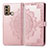 Custodia Portafoglio In Pelle Fantasia Modello Cover con Supporto per Motorola Moto G60 Oro Rosa