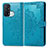 Custodia Portafoglio In Pelle Fantasia Modello Cover con Supporto per Oppo Reno5 A Blu