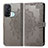 Custodia Portafoglio In Pelle Fantasia Modello Cover con Supporto per Oppo Reno5 A Grigio