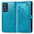 Custodia Portafoglio In Pelle Fantasia Modello Cover con Supporto per Oppo Reno6 Pro 5G Blu