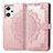 Custodia Portafoglio In Pelle Fantasia Modello Cover con Supporto per Oppo Reno7 A Oro Rosa