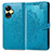Custodia Portafoglio In Pelle Fantasia Modello Cover con Supporto per Realme C55 Blu