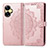 Custodia Portafoglio In Pelle Fantasia Modello Cover con Supporto per Realme C55 Oro Rosa