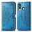 Custodia Portafoglio In Pelle Fantasia Modello Cover con Supporto per Samsung Galaxy A60 Blu