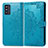Custodia Portafoglio In Pelle Fantasia Modello Cover con Supporto per Samsung Galaxy F52 5G Blu