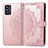 Custodia Portafoglio In Pelle Fantasia Modello Cover con Supporto per Samsung Galaxy F52 5G Oro Rosa