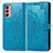 Custodia Portafoglio In Pelle Fantasia Modello Cover con Supporto per Samsung Galaxy M13 4G Blu
