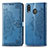 Custodia Portafoglio In Pelle Fantasia Modello Cover con Supporto per Samsung Galaxy M20 Blu