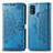 Custodia Portafoglio In Pelle Fantasia Modello Cover con Supporto per Samsung Galaxy M21 Blu