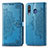Custodia Portafoglio In Pelle Fantasia Modello Cover con Supporto per Samsung Galaxy M30 Blu