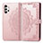Custodia Portafoglio In Pelle Fantasia Modello Cover con Supporto per Samsung Galaxy M32 5G Oro Rosa
