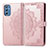 Custodia Portafoglio In Pelle Fantasia Modello Cover con Supporto per Samsung Galaxy M52 5G Oro Rosa