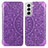 Custodia Portafoglio In Pelle Fantasia Modello Cover con Supporto per Samsung Galaxy S21 5G Viola