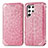 Custodia Portafoglio In Pelle Fantasia Modello Cover con Supporto per Samsung Galaxy S22 Ultra 5G Oro Rosa