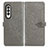 Custodia Portafoglio In Pelle Fantasia Modello Cover con Supporto per Samsung Galaxy Z Fold3 5G Grigio