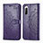 Custodia Portafoglio In Pelle Fantasia Modello Cover con Supporto per Sony Xperia 10 II Viola