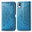 Custodia Portafoglio In Pelle Fantasia Modello Cover con Supporto per Sony Xperia L3 Blu
