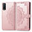 Custodia Portafoglio In Pelle Fantasia Modello Cover con Supporto per Vivo Y12s Oro Rosa