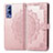 Custodia Portafoglio In Pelle Fantasia Modello Cover con Supporto per Vivo Y75s 5G Oro Rosa