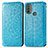 Custodia Portafoglio In Pelle Fantasia Modello Cover con Supporto S01D per Motorola Moto E20 Blu