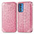 Custodia Portafoglio In Pelle Fantasia Modello Cover con Supporto S01D per Motorola Moto Edge 20 Pro 5G Oro Rosa