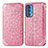 Custodia Portafoglio In Pelle Fantasia Modello Cover con Supporto S01D per Motorola Moto Edge S Pro 5G Oro Rosa