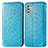 Custodia Portafoglio In Pelle Fantasia Modello Cover con Supporto S01D per Motorola Moto G Stylus (2021) Blu