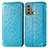 Custodia Portafoglio In Pelle Fantasia Modello Cover con Supporto S01D per Motorola Moto G60 Blu