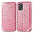 Custodia Portafoglio In Pelle Fantasia Modello Cover con Supporto S01D per Oppo A74 4G Oro Rosa