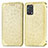 Custodia Portafoglio In Pelle Fantasia Modello Cover con Supporto S01D per Oppo F19 Oro