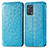 Custodia Portafoglio In Pelle Fantasia Modello Cover con Supporto S01D per Oppo Reno6 Lite Blu