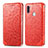 Custodia Portafoglio In Pelle Fantasia Modello Cover con Supporto S01D per Samsung Galaxy A11 Rosso