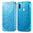 Custodia Portafoglio In Pelle Fantasia Modello Cover con Supporto S01D per Samsung Galaxy M11 Blu