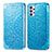 Custodia Portafoglio In Pelle Fantasia Modello Cover con Supporto S01D per Samsung Galaxy M32 5G Blu
