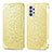 Custodia Portafoglio In Pelle Fantasia Modello Cover con Supporto S01D per Samsung Galaxy M32 5G Oro