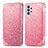 Custodia Portafoglio In Pelle Fantasia Modello Cover con Supporto S01D per Samsung Galaxy M32 5G Oro Rosa