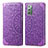 Custodia Portafoglio In Pelle Fantasia Modello Cover con Supporto S01D per Samsung Galaxy Note 20 5G Viola