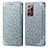 Custodia Portafoglio In Pelle Fantasia Modello Cover con Supporto S01D per Samsung Galaxy Note 20 Ultra 5G Argento